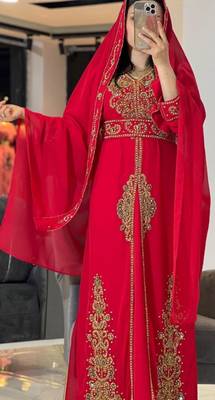 Dubai Moroccan Royal Kaftan Zari work Abaya Maxi Vary Fancy Modern women Dress 1