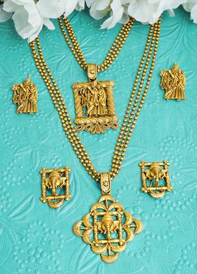 Gold cubic zirconia ganpati-jewellery 1