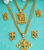 Gold cubic zirconia ganpati-jewellery