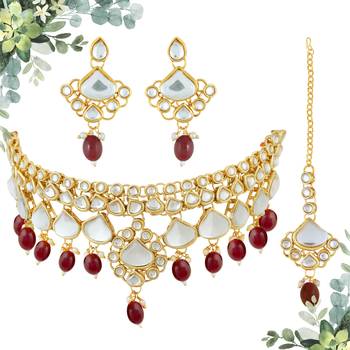 Maroon cubic zirconia chokers 3