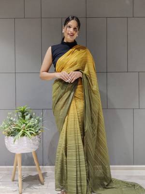 Multi Colour Premium Chiffon Silk Saree WITH UN-STITCHED BLOUSE 1