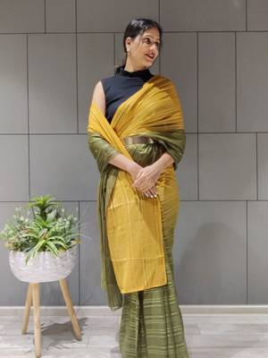 Multi Colour Premium Chiffon Silk Saree WITH UN-STITCHED BLOUSE 4