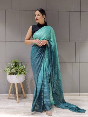Multi Colour Premium Chiffon Silk Saree WITH UN-STITCHED BLOUSE 3