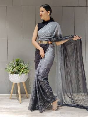 Multi Colour Premium Chiffon Silk Saree WITH UN-STITCHED BLOUSE 1