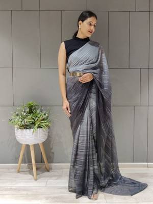 Multi Colour Premium Chiffon Silk Saree WITH UN-STITCHED BLOUSE 2
