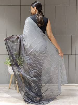 Multi Colour Premium Chiffon Silk Saree WITH UN-STITCHED BLOUSE 4