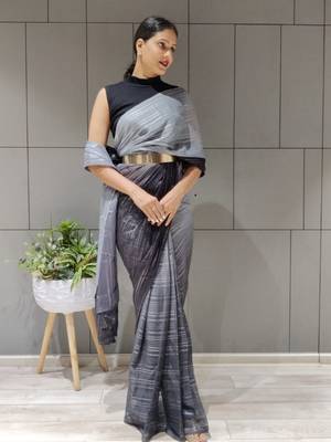 Multi Colour Premium Chiffon Silk Saree WITH UN-STITCHED BLOUSE 5