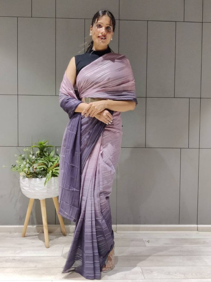 Multi Colour Premium Chiffon Silk Saree WITH UN-STITCHED BLOUSE