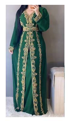 Emerald Green Mehendi Kaftan for Women 1