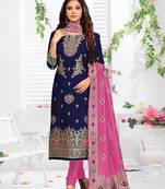  Silk Blend Salwar Suit Set Party Wear Festive Wedding Salwar Dress & Gown