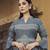 Slate-grey embroidered cotton silk salwar