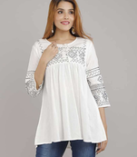 short top with embroidered anarkali style, suitable for party wear kurti.