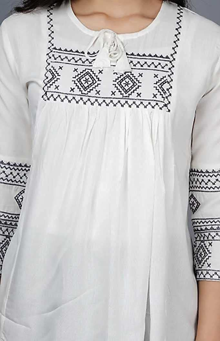 short top with embroidered anarkali style, suitable for party wear kurti.