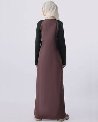 Purple and Black Color Contrast Jilbab | Silk Route | Length 58 4
