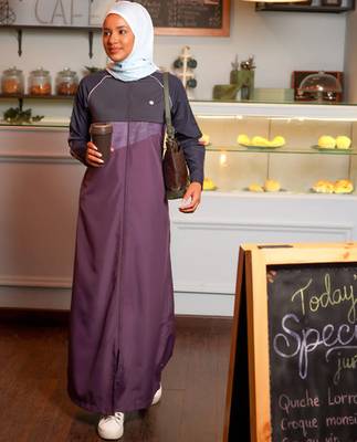 Length 54 | Mulberry love Full Front Open Jilbab | Silk Route  1
