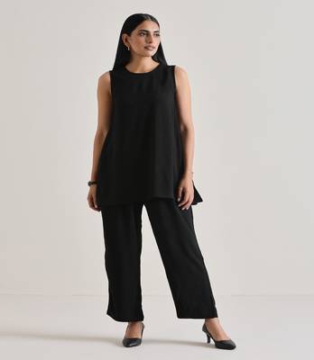 Black Sleeveless Co-Ord Set 1