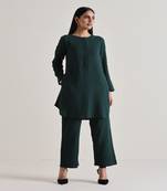 Dark Green Front Placket Co-Ord Set