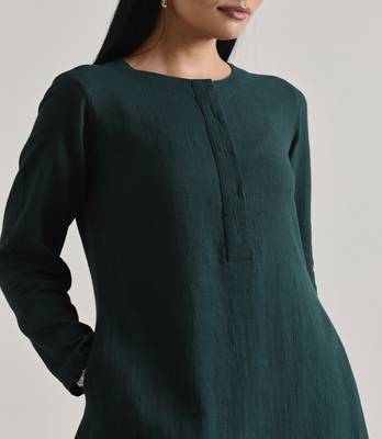Dark Green Front Placket Co-Ord Set 4