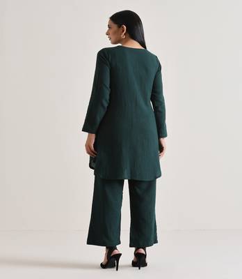 Dark Green Front Placket Co-Ord Set 5