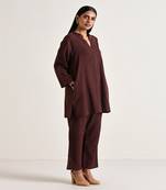 Cola Brown Relax Fit Co-Ord Set