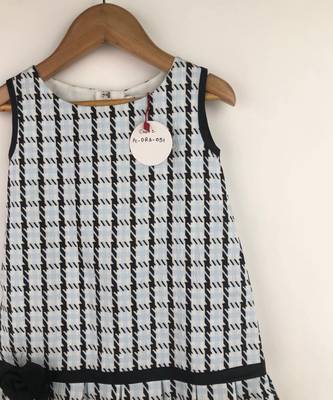Box Print Dress With Bow. 3