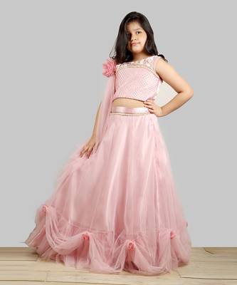 Old Rose Ghagra Choli With Embellishment On Upper Chest 3