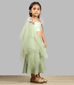 Zig-Zag Printed Ghagra Choli With Frill Strips