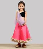 Black And Pink Ghagra Choli With Dupatta
