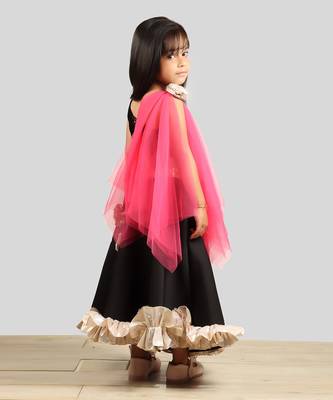 Black Ghagra Choli With Pink Dupatta 4