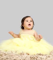 Yellow Gown With Organza Chest And Net Layer Ghera
