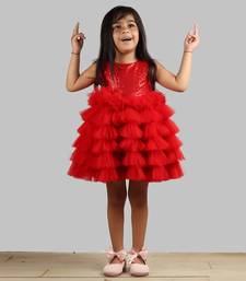Red Dress With Frill Bottoms