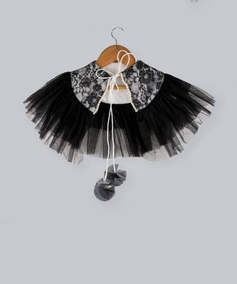 Black And White Shrug With Frill 1