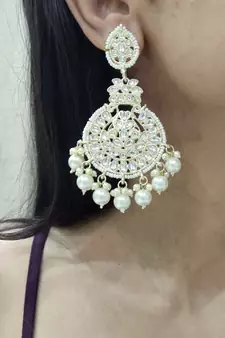 White earrings