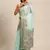 Aqua Blue Woven Cotton Silk Saree With Blouse