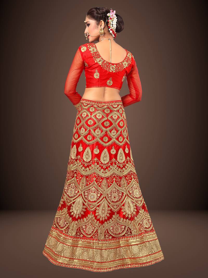 Trendmalls  Net Embroidery Wedding, Party Wear Semi-stitched Latest Lehenga Choli With Dupatta