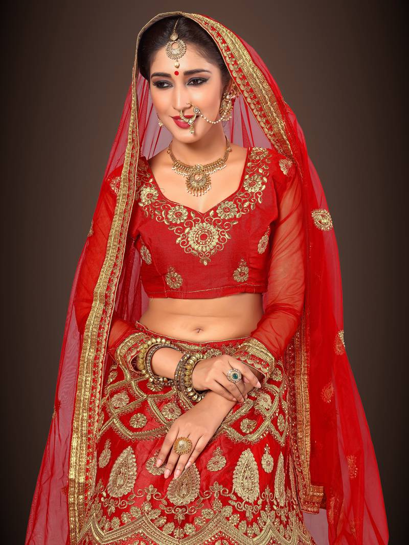 Trendmalls  Net Embroidery Wedding, Party Wear Semi-stitched Latest Lehenga Choli With Dupatta