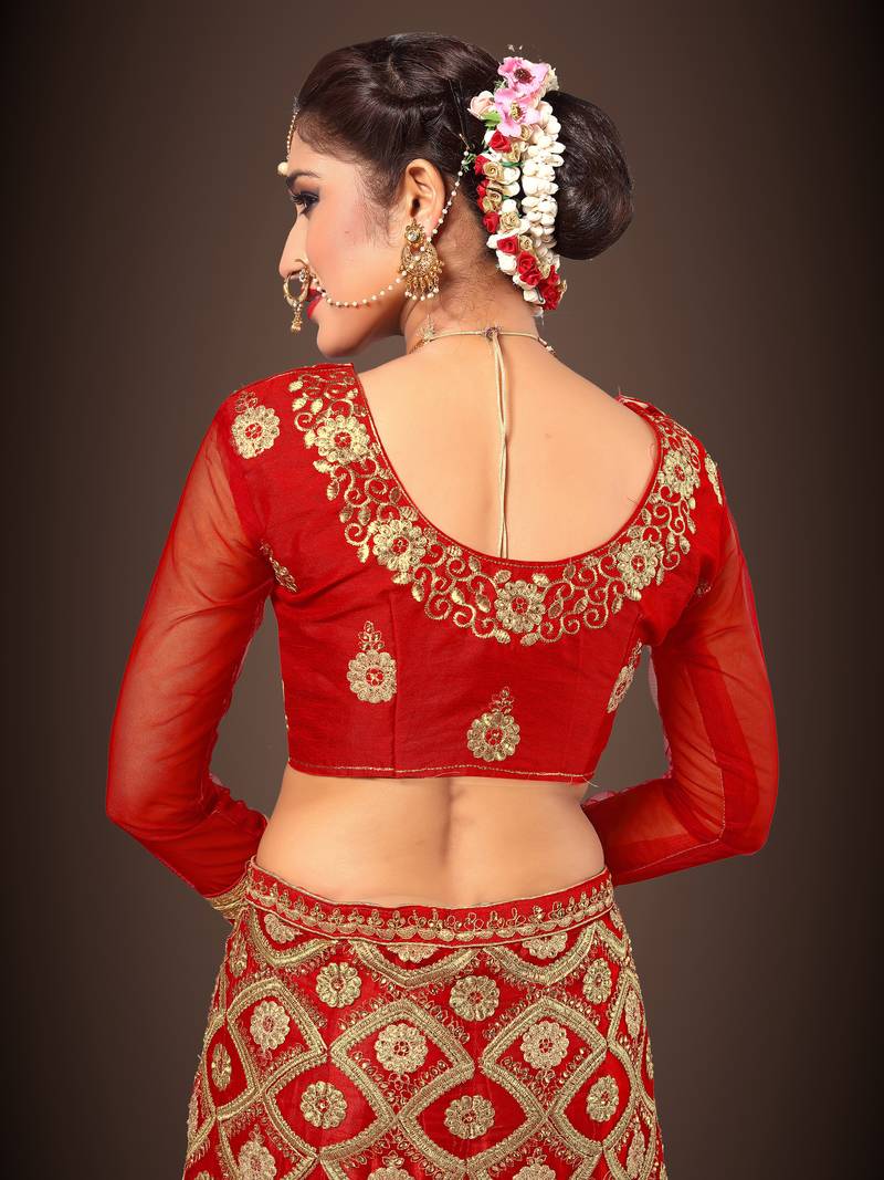 Trendmalls  Net Embroidery Wedding, Party Wear Semi-stitched Latest Lehenga Choli With Dupatta