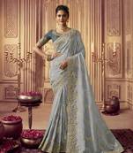 Beautiful Dola Silk With Self Zari & Heavy Border Work Saree