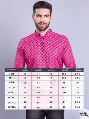 Pink printed cotton men-kurtas 5