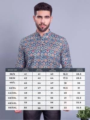Green printed cotton men-kurtas 5