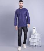 Blue printed cotton men-kurtas