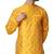 Orange printed silk blend kurta-pajama