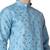 Blue printed silk blend kurta-pajama