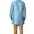 Blue printed silk blend kurta-pajama