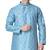 Blue printed silk blend kurta-pajama