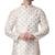 White printed silk blend kurta-pajama