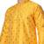 Orange printed silk blend kurta-pajama