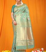 OCEAN COLOUR STUNNING BANARASI SILK SAREE