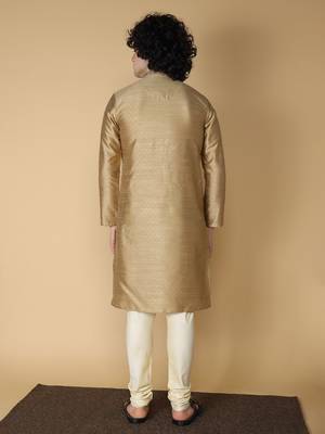MAAHI FABS Beige embroidered blended cotton kurta pajama 2