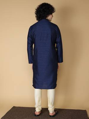 MAAHI FABS Blue embroidered blended cotton kurta pajama 2